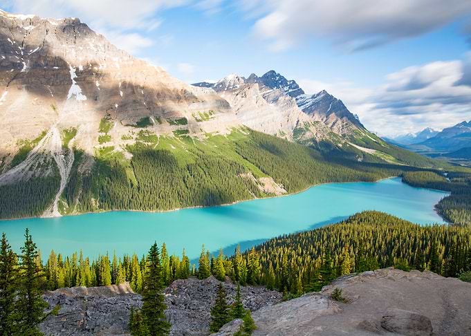 Serene Lake And Mountains