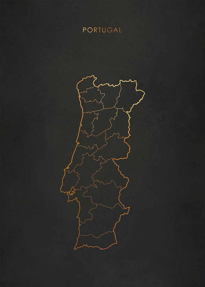 Gold Portugal Map