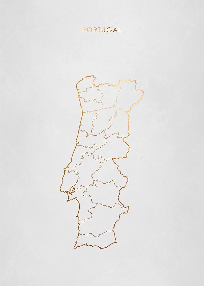 Gold Portugal Map