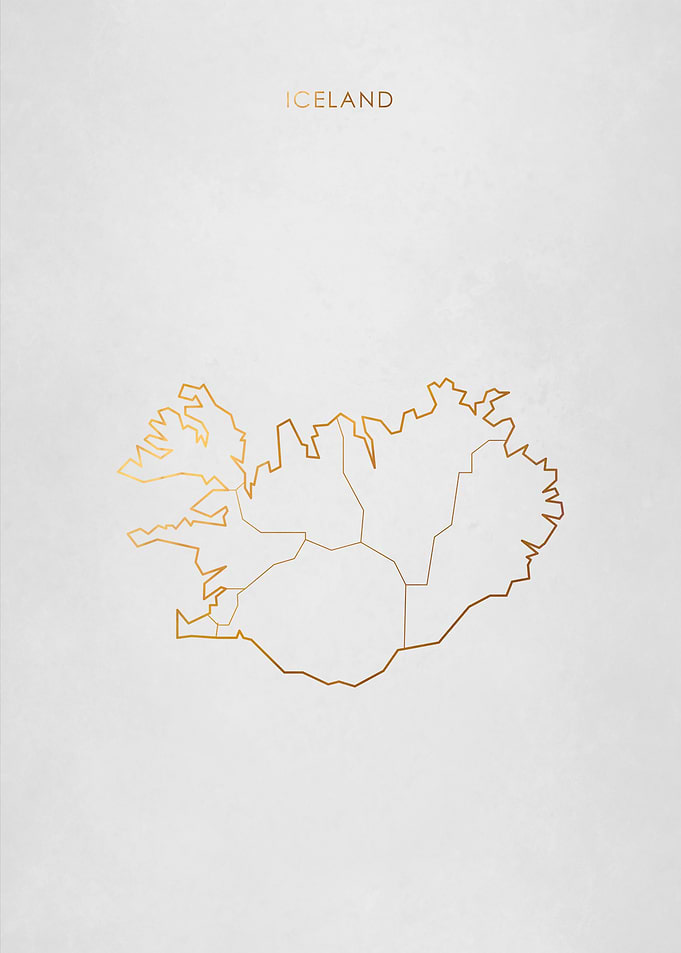 Gold Iceland Poster