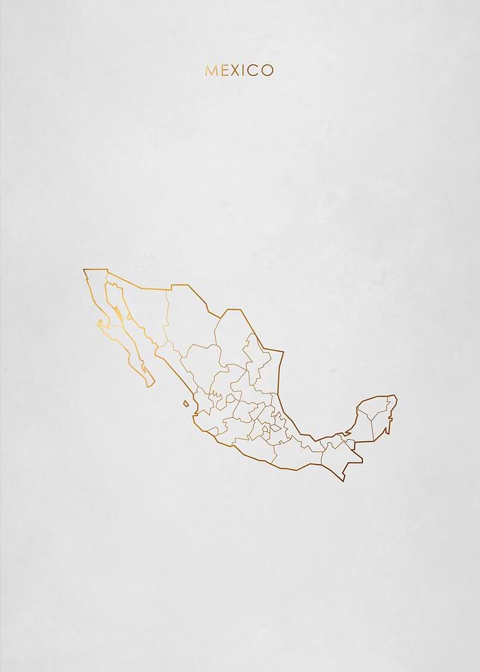 Gold Mexico Map