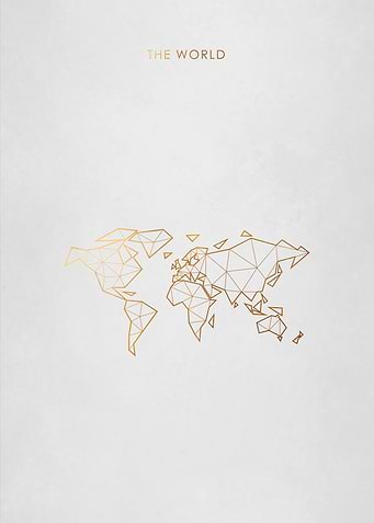 Gold World Map Minimal