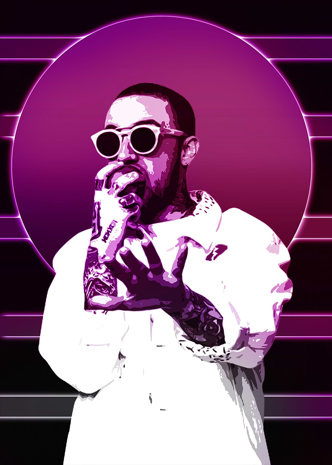 Mac miller line metal art