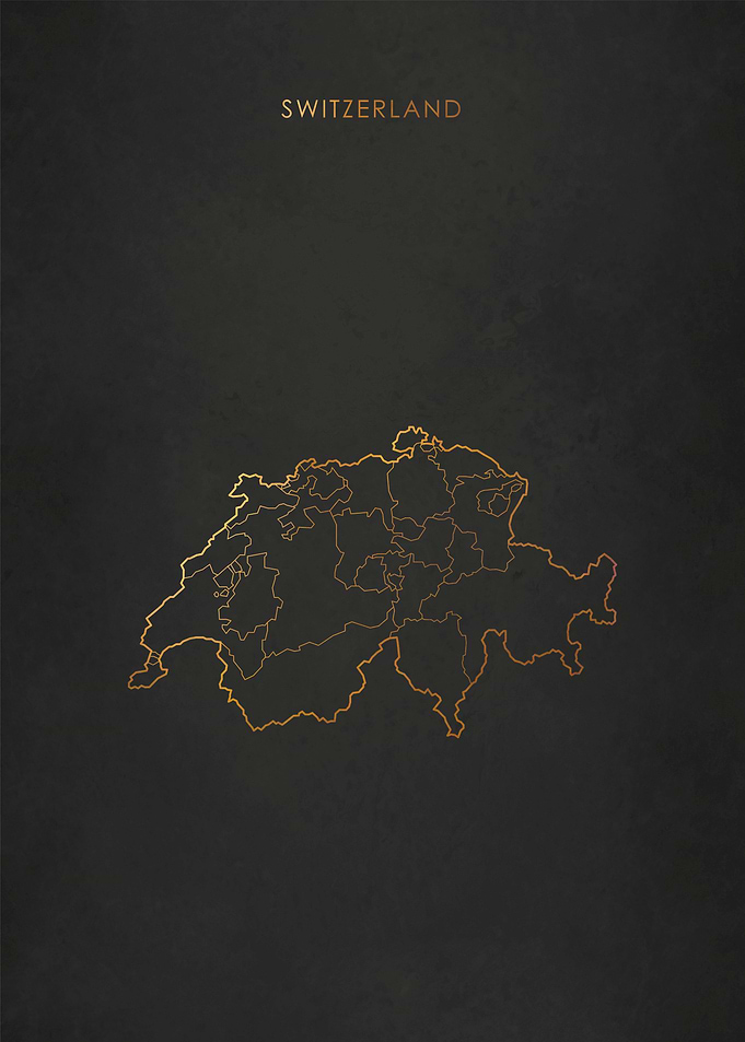 Gold Switzerland Map