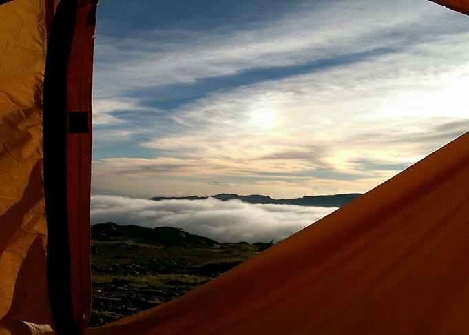 Camping above the clouds