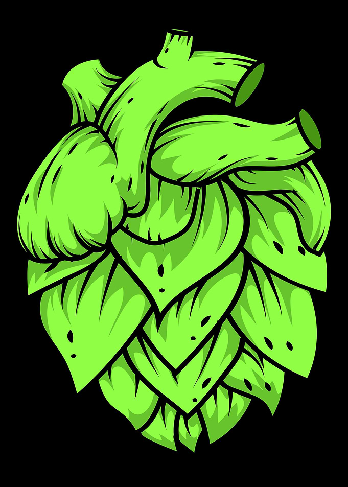 Hops In Shape Of A Heart