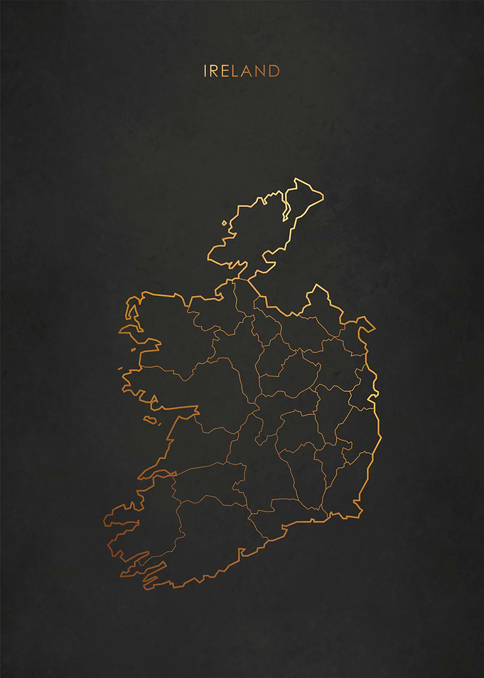 Gold Ireland Map