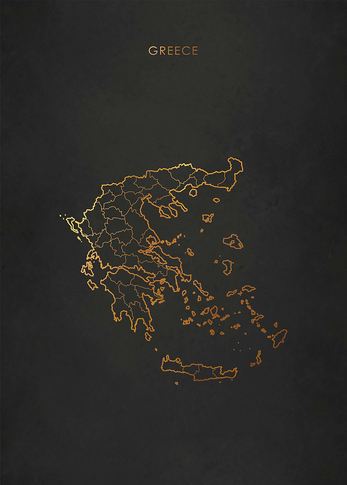Gold Greece Map