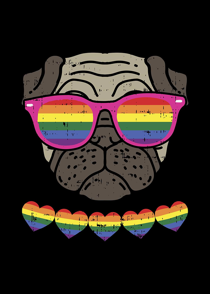 Pug Dog Heart LGBT