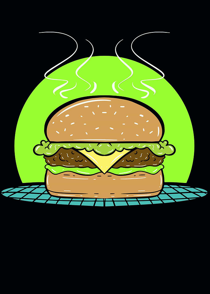 Funny Retro Cheeseburger