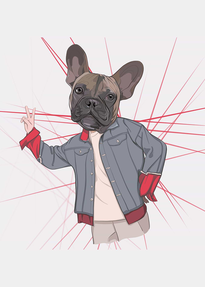 Cool Fashion Pug Dog