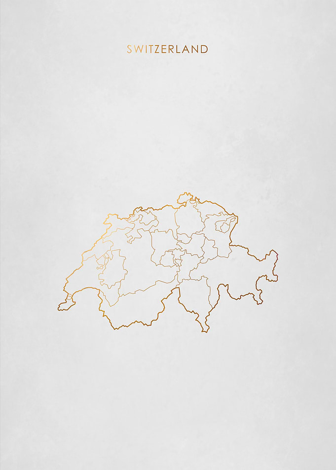Gold Switzerland Map