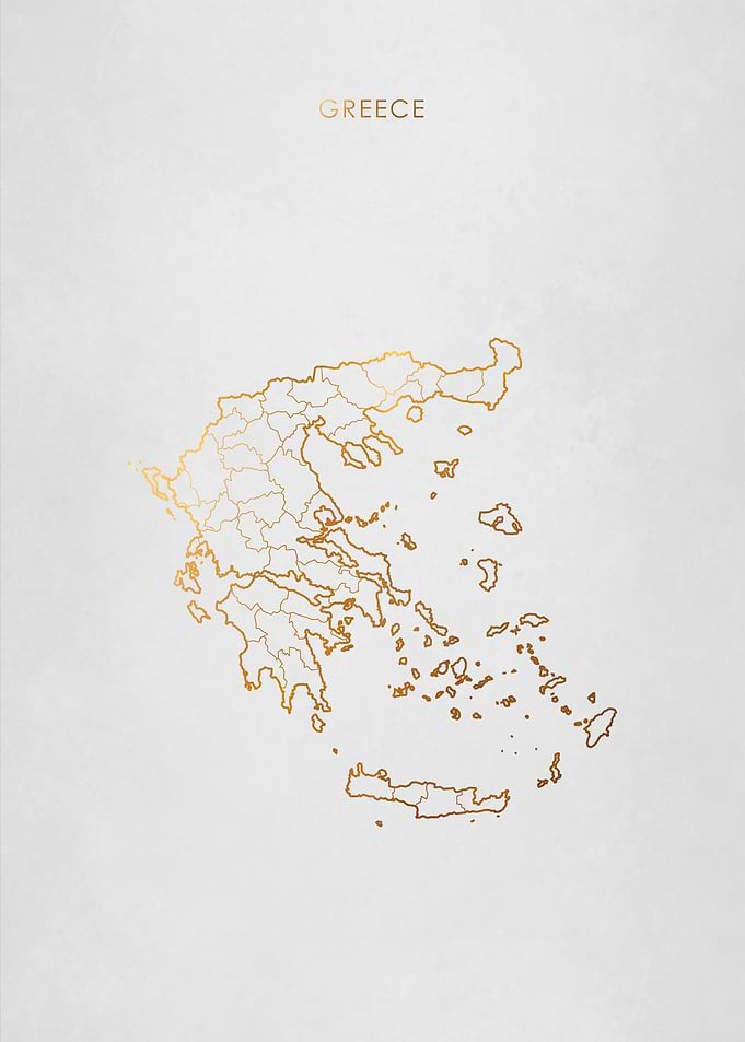 Gold Greece Map