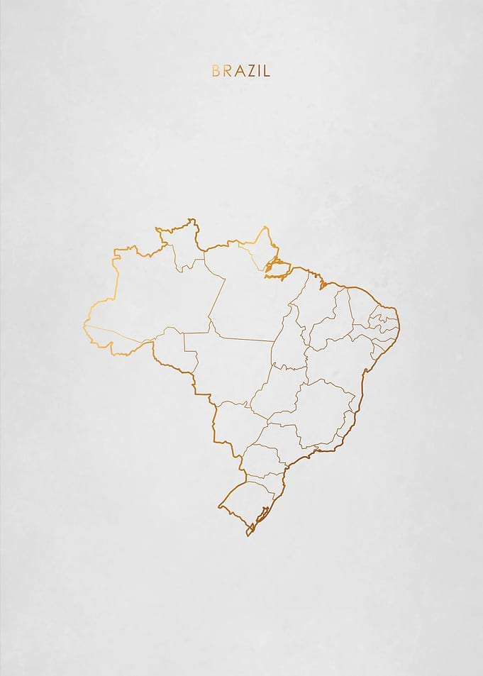 Gold Brazil Map