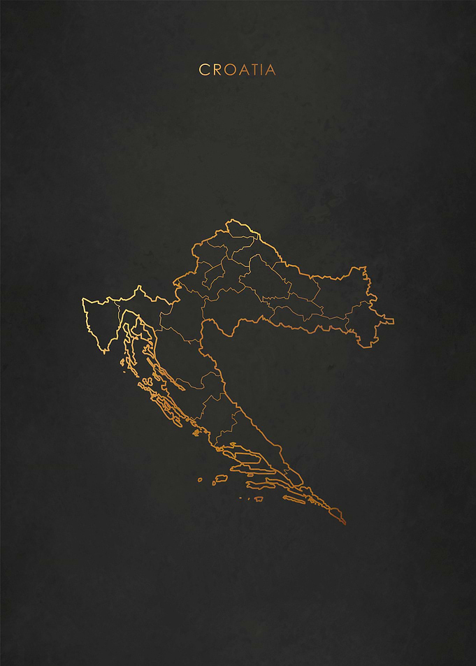 Gold Croatia Map
