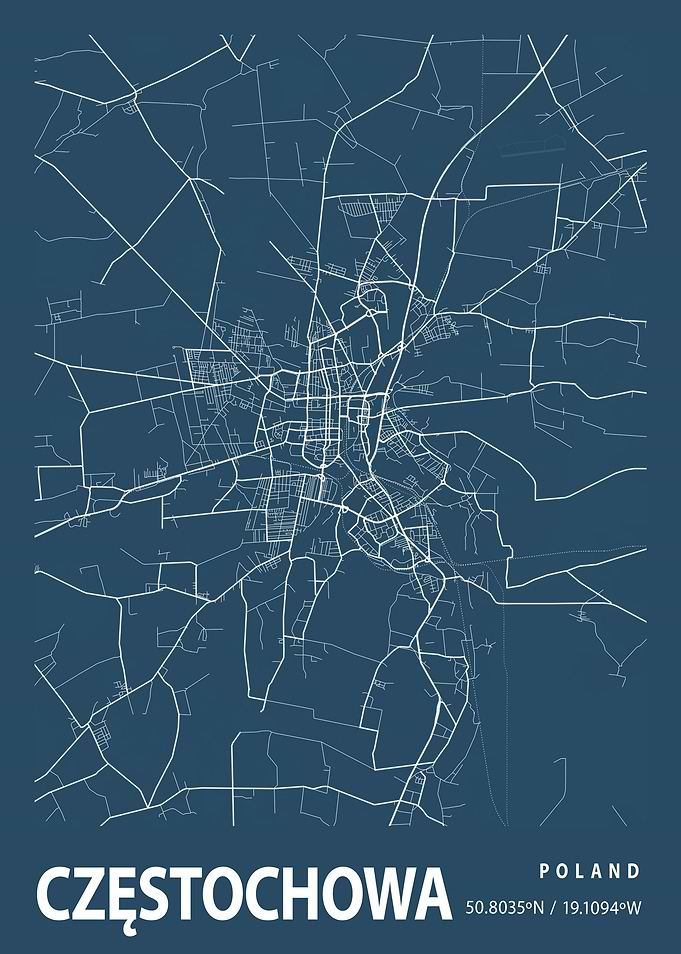 Czestochowa Blueprint Map