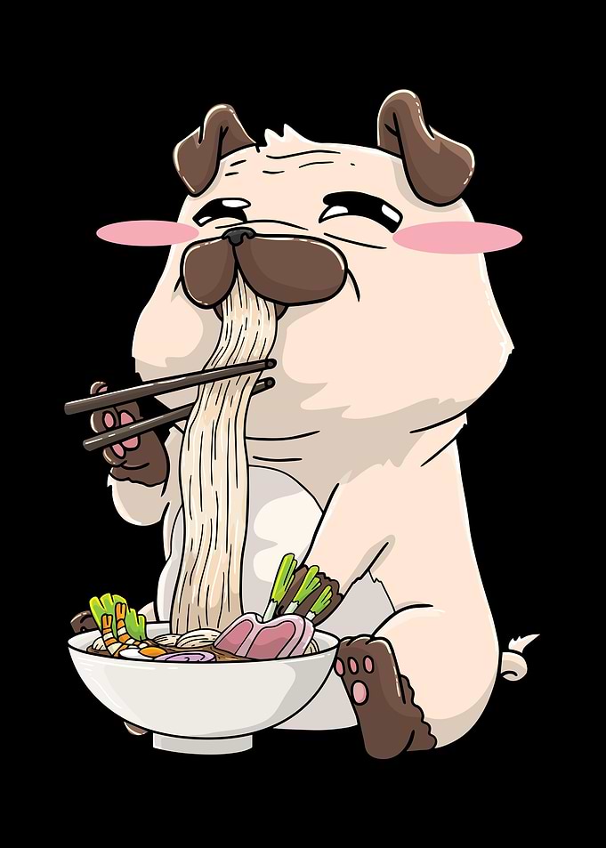 Mops Hund Ramen Kawaii Ani