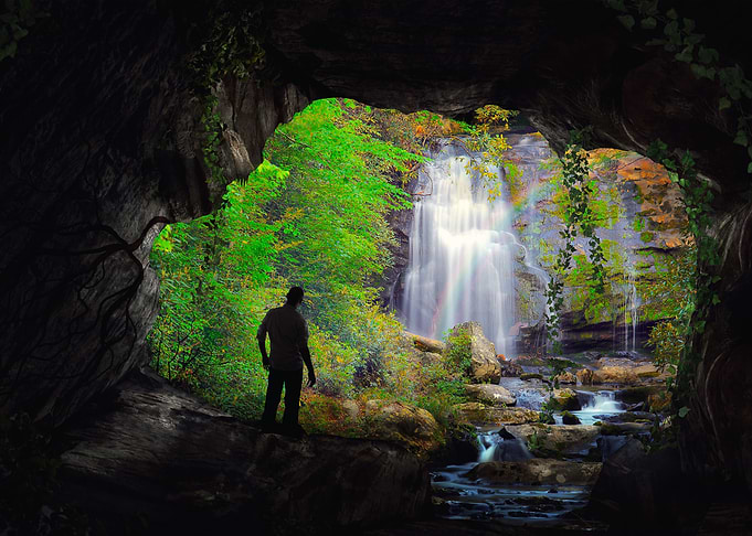 Man Silhouette Nature Wate