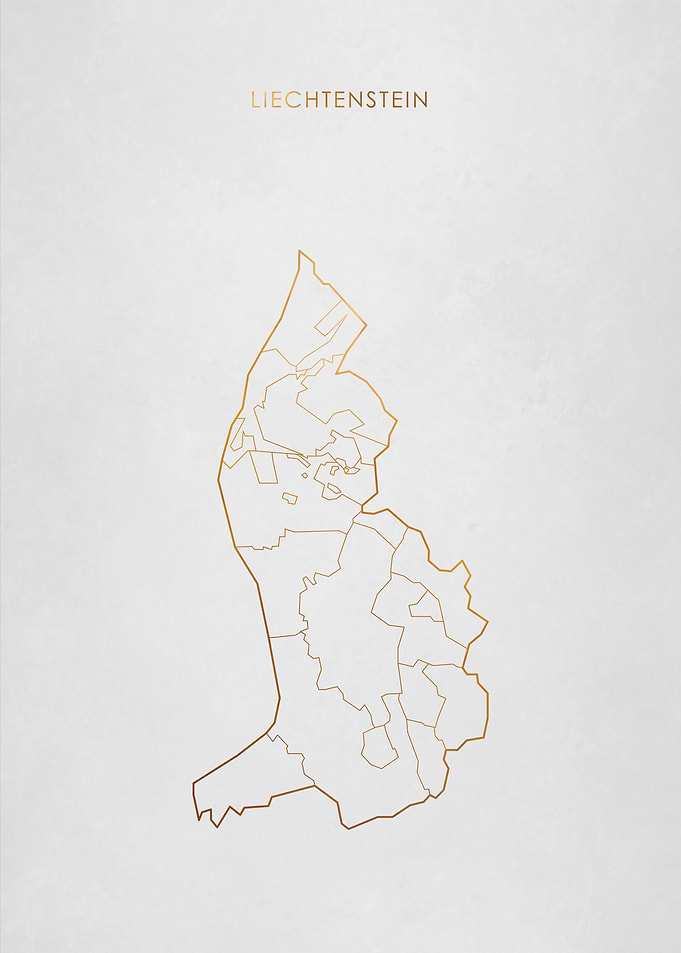 Gold Liechtenstein Map