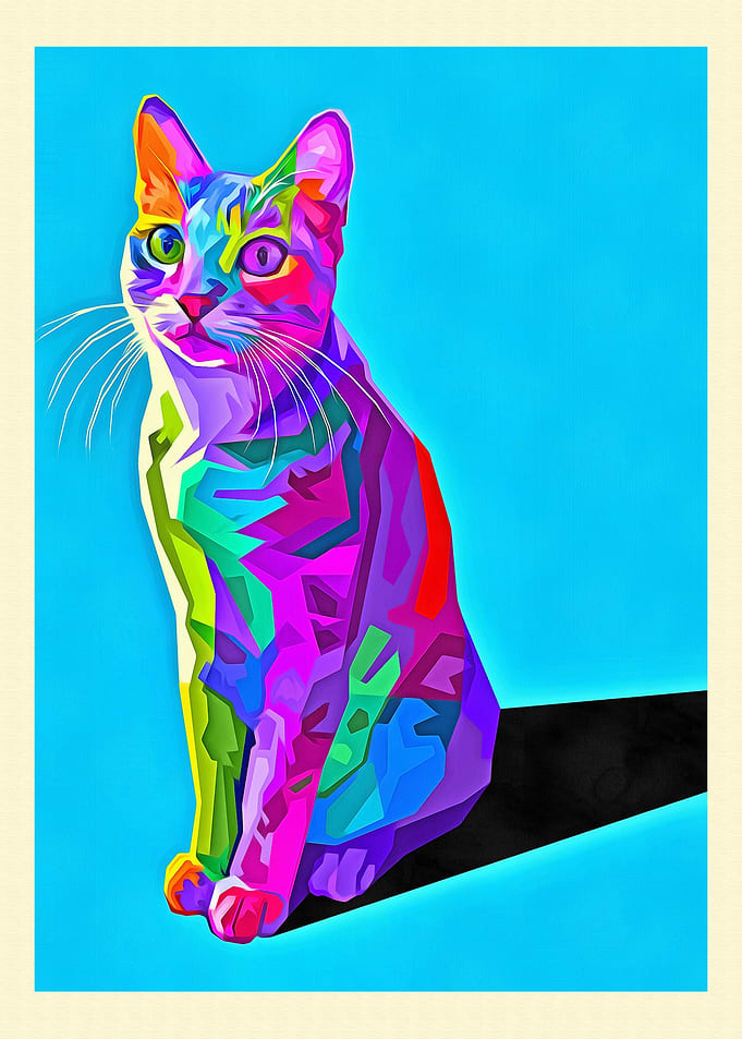 Pop Art Cat Illustration