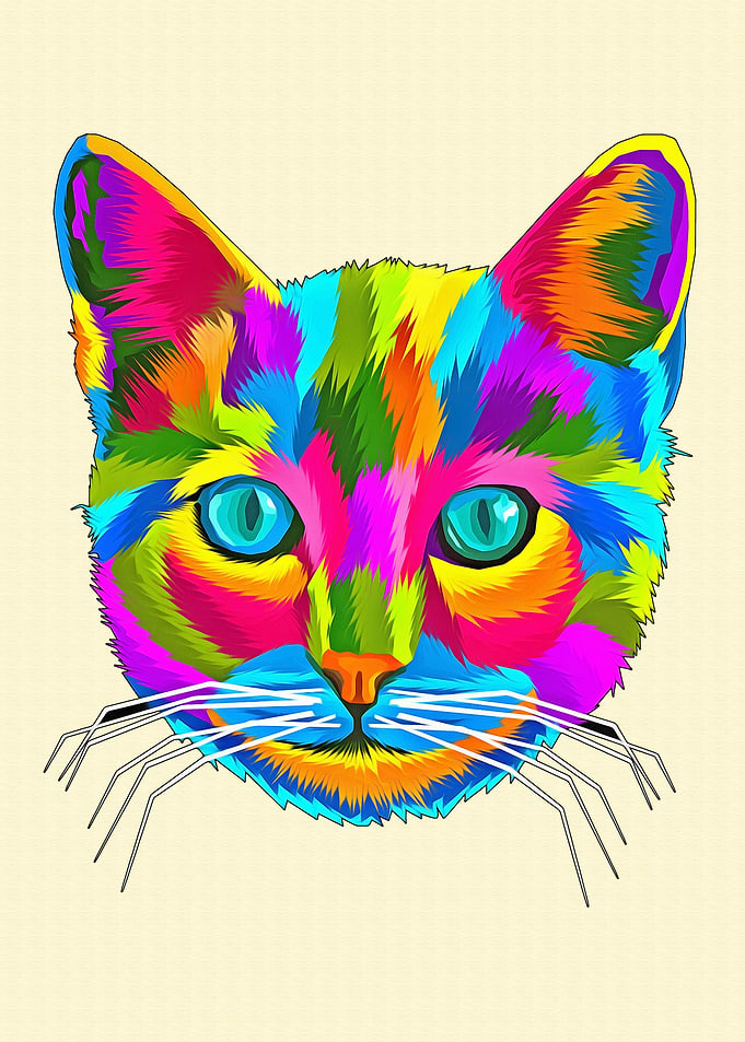 Pop Art Cat Illustration