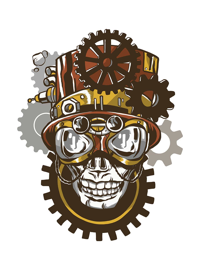 Mechanical Steampunk Skull