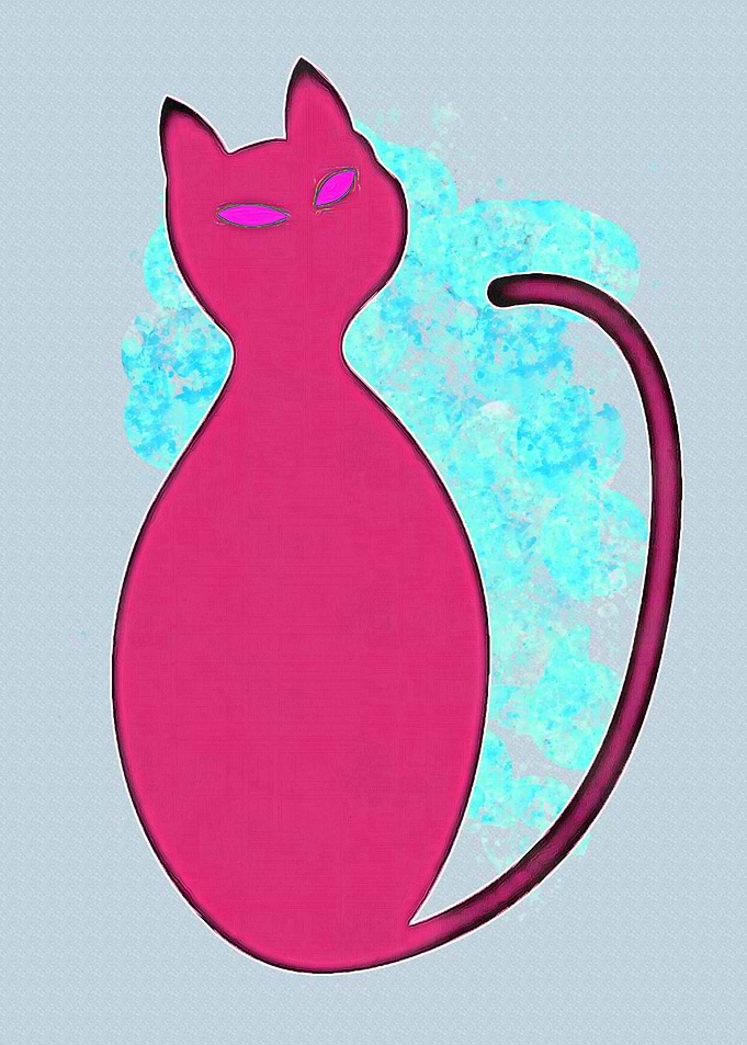 Funny Cat Art Illustration