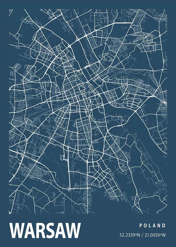 Warsaw Blueprint Street Ma