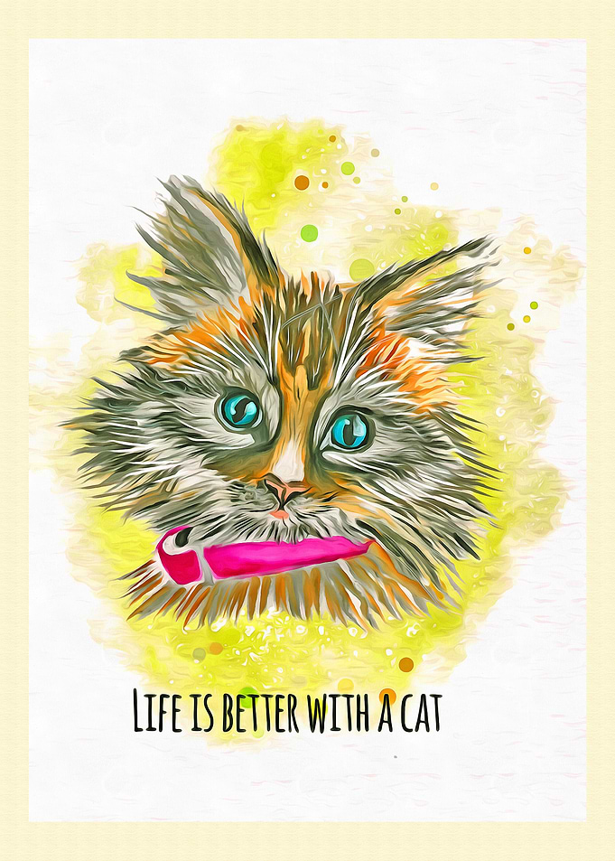 Pop Art Cat Illustration