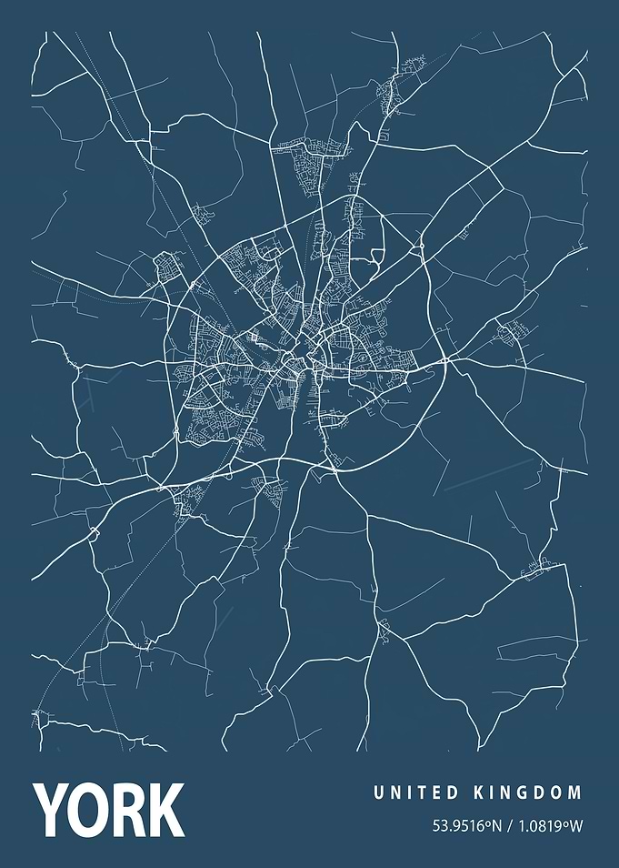 York Blueprint Street Map