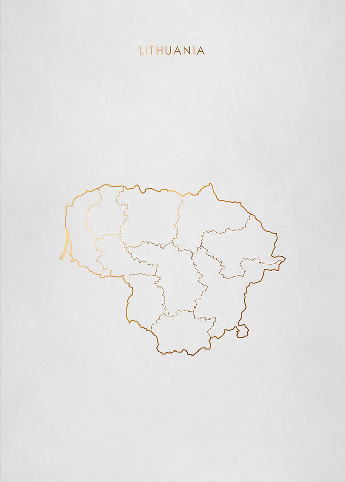 Gold Lithuania Map