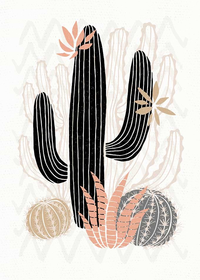 PASTEL Cactuses Succulents