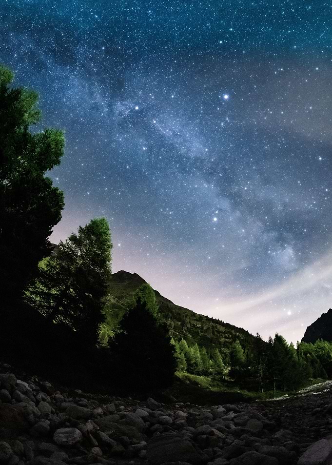 Stars in the sky in nature