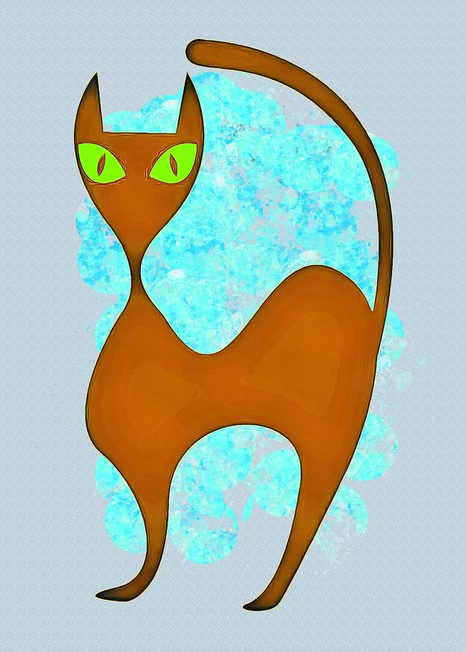 Funny Cat Art Illustration