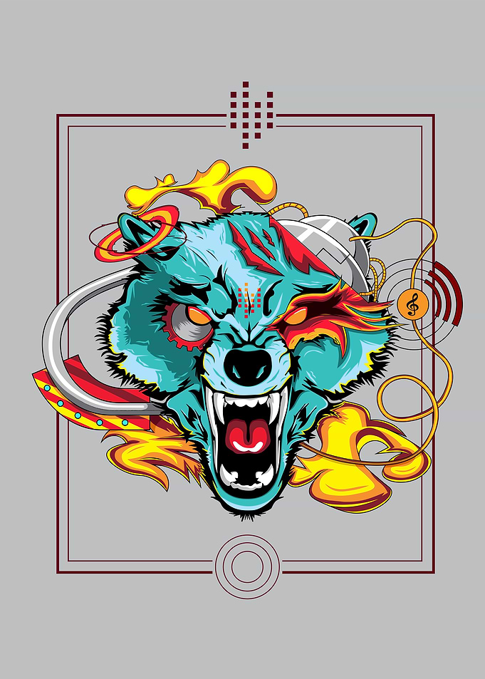Music Wolf Art
