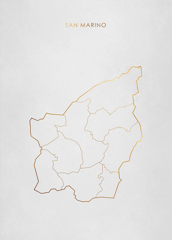 Gold San Marino Map