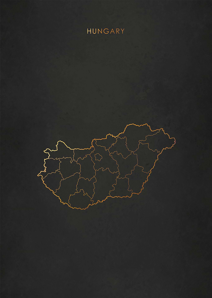 Gold Hungary Map