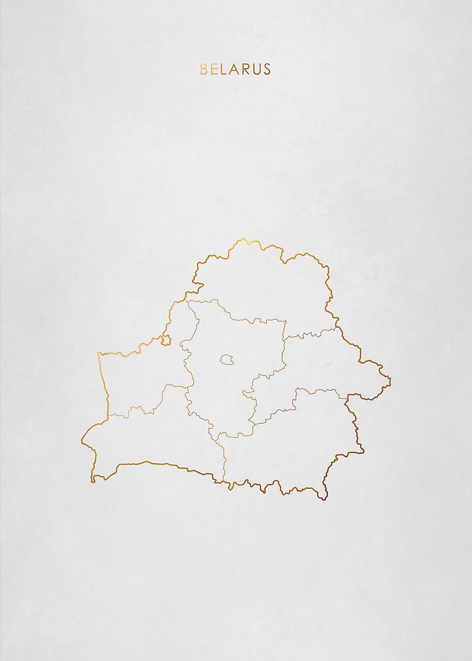 Gold Belarus Map