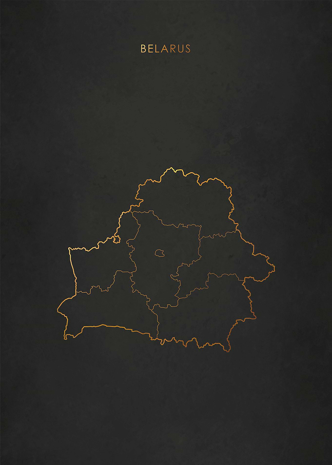 Gold Belarus Map