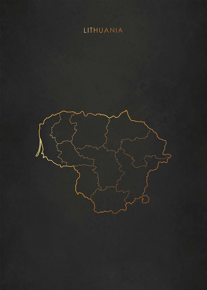 Gold Lithuania Map