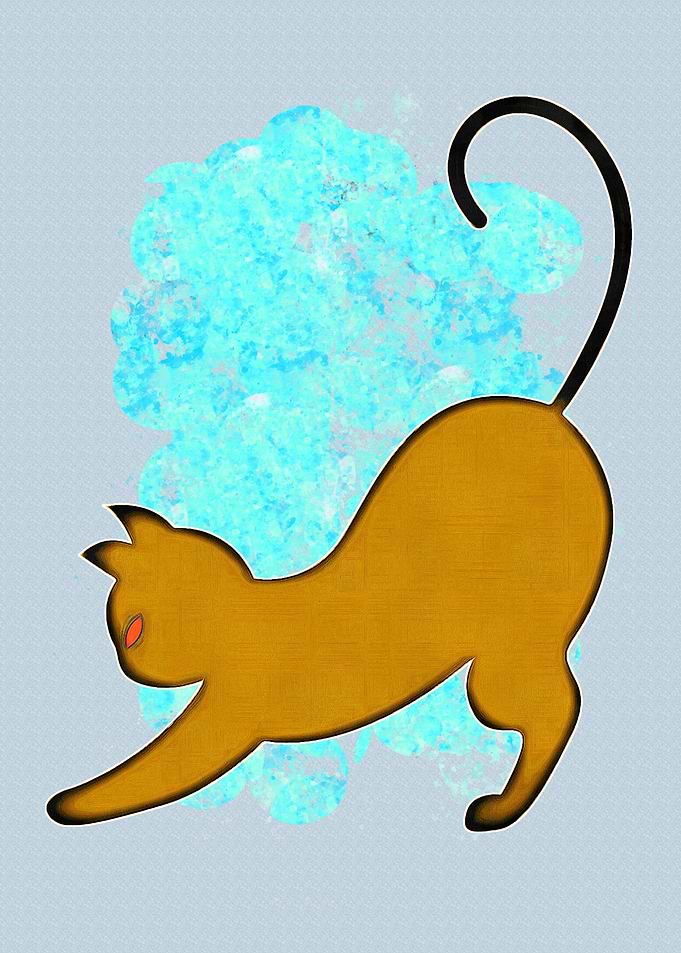 Funny Cat Art Illustration