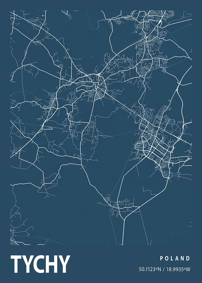 Tychy Blueprint Street Map