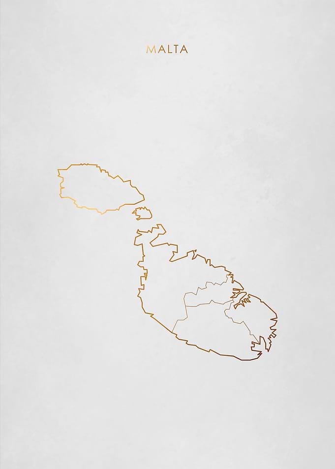 Gold Malta Map