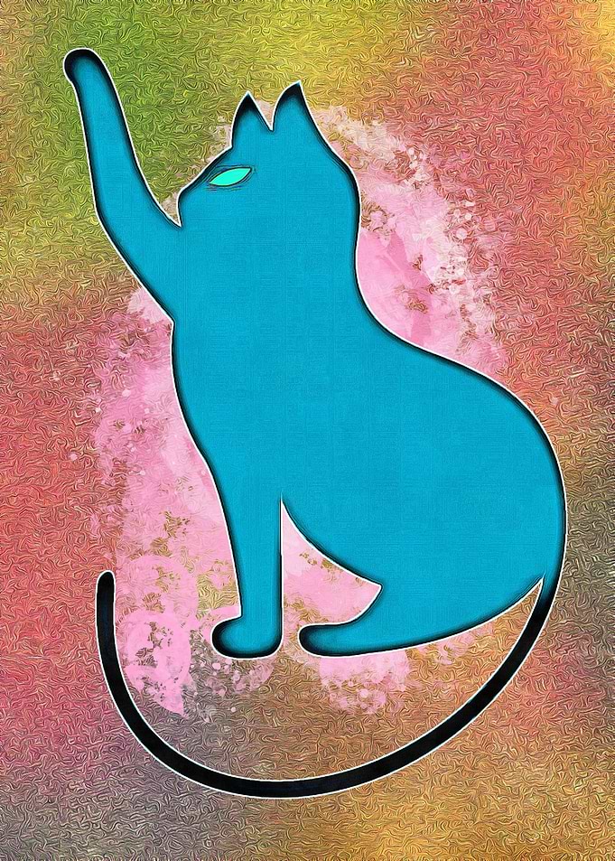 Funny Cat Art Illustration