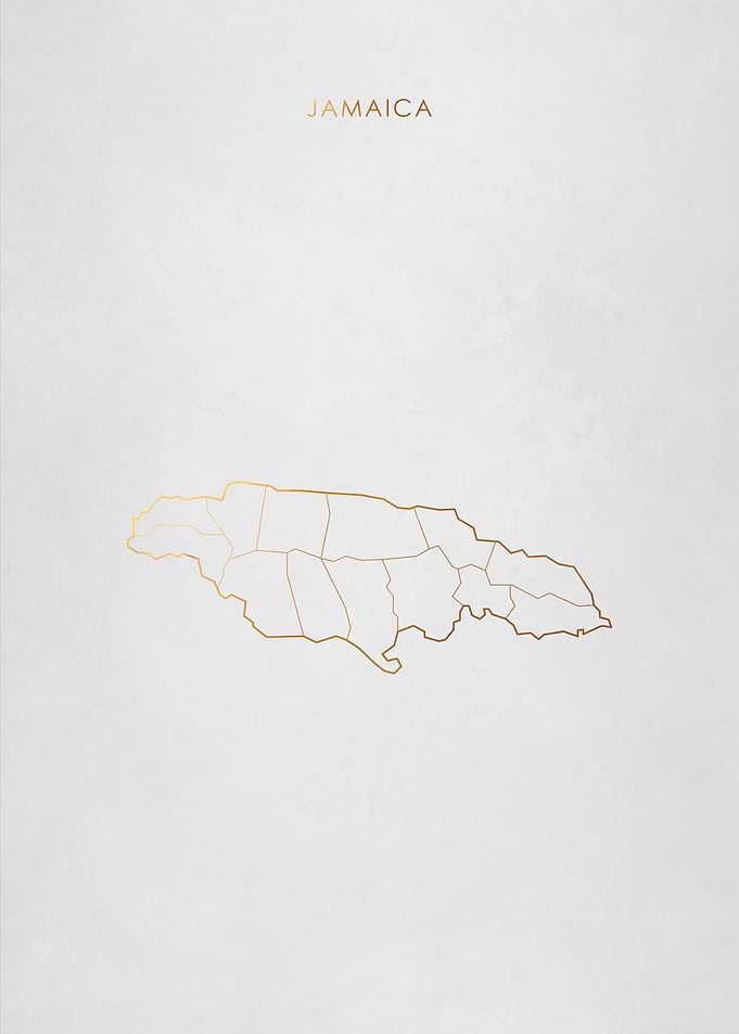 Gold Jamaica Map