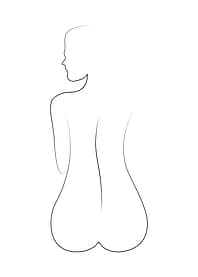 Nude Sitting Girl Line Art