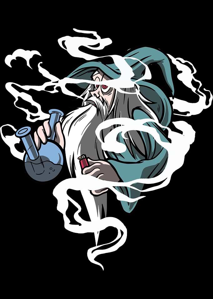 bong smoking wizard