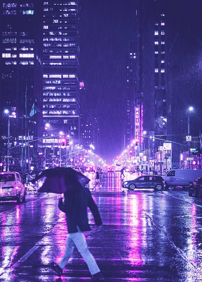 Rain Neon City