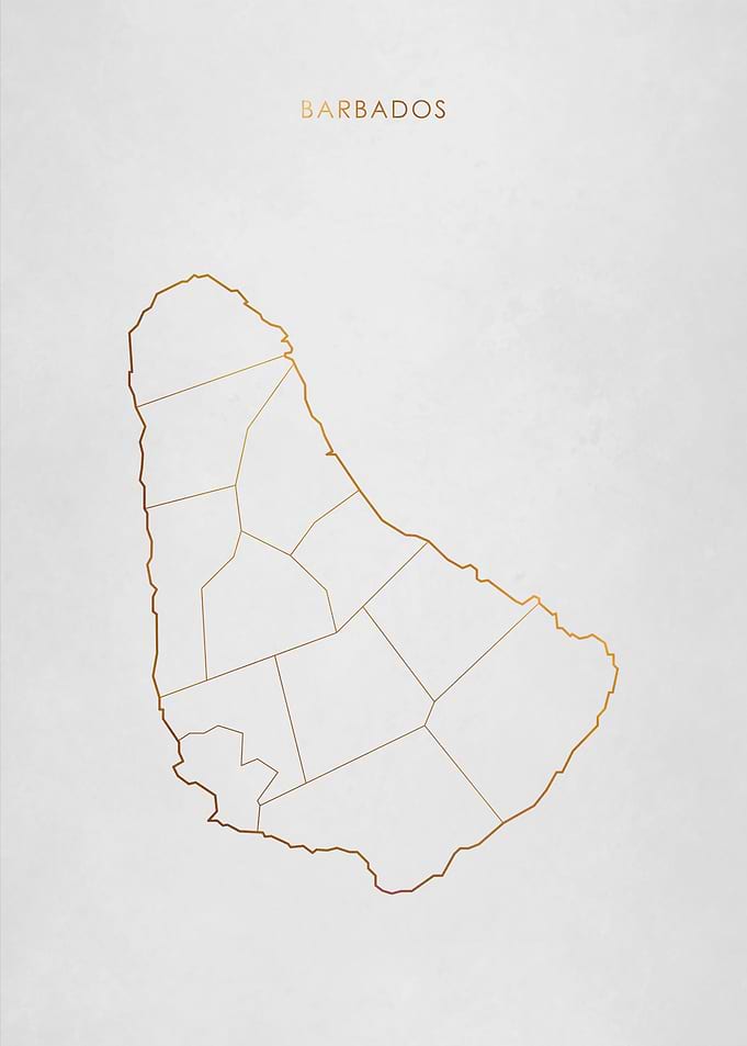 Gold Barbados Map