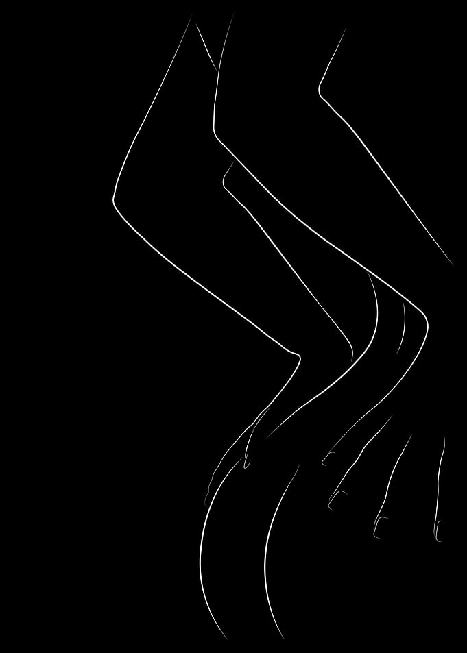 Sexy Girl Ass Line Art